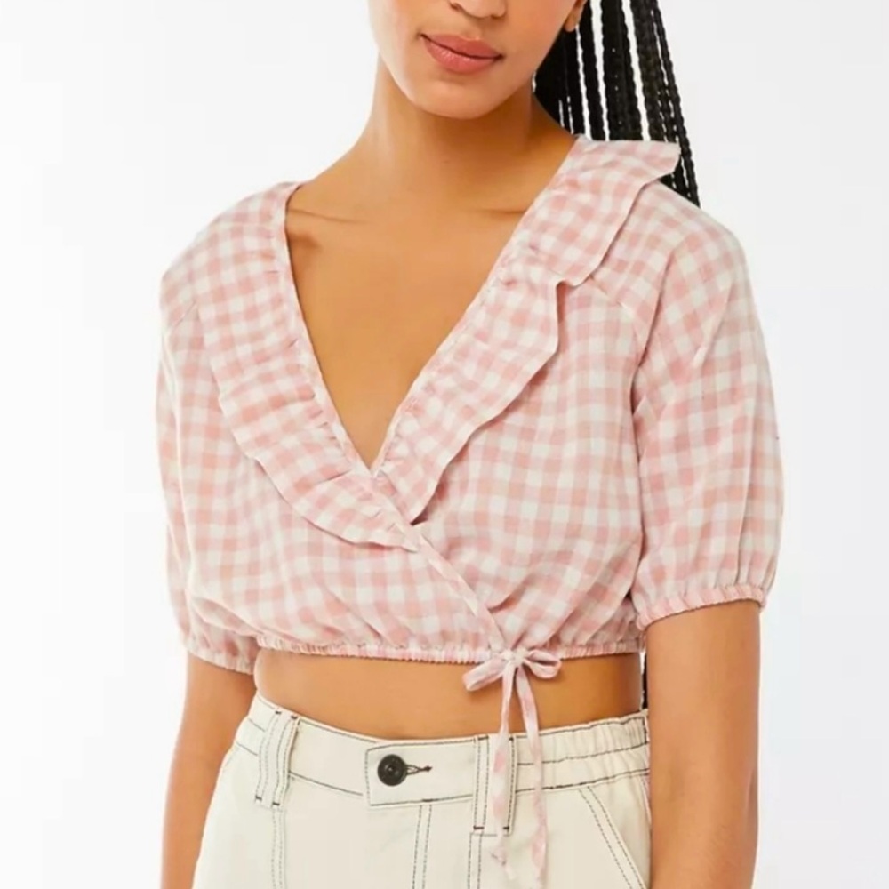 Urban Renewal Pink Gingham Top